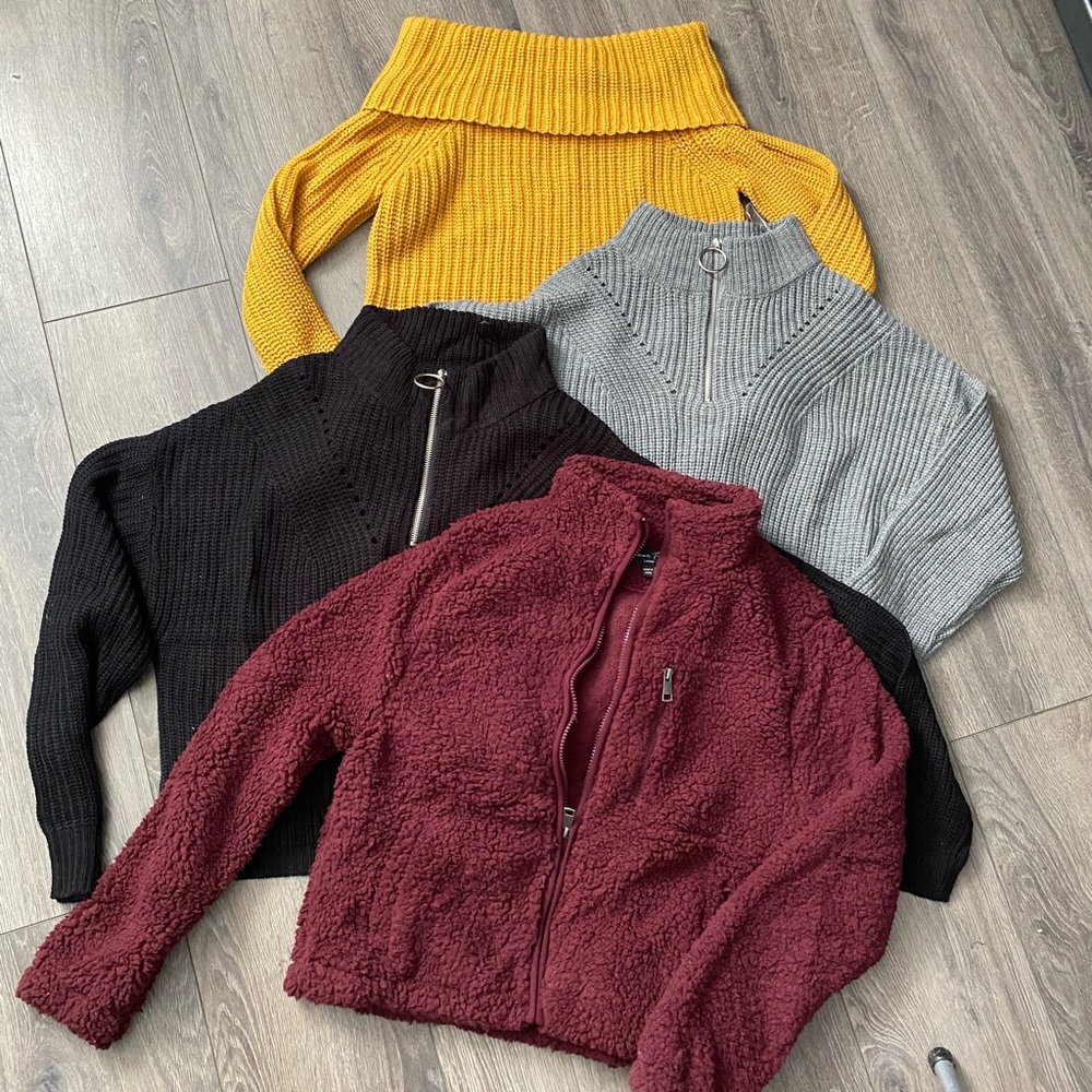 Longsleeve Jacket sweater crewneck plus teddy bundle